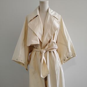 Cream Trench Coat with Belt